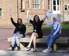 Tameka Foster and Zaina Kafienah, pictured with Principal Kerry McCullagh (centre)